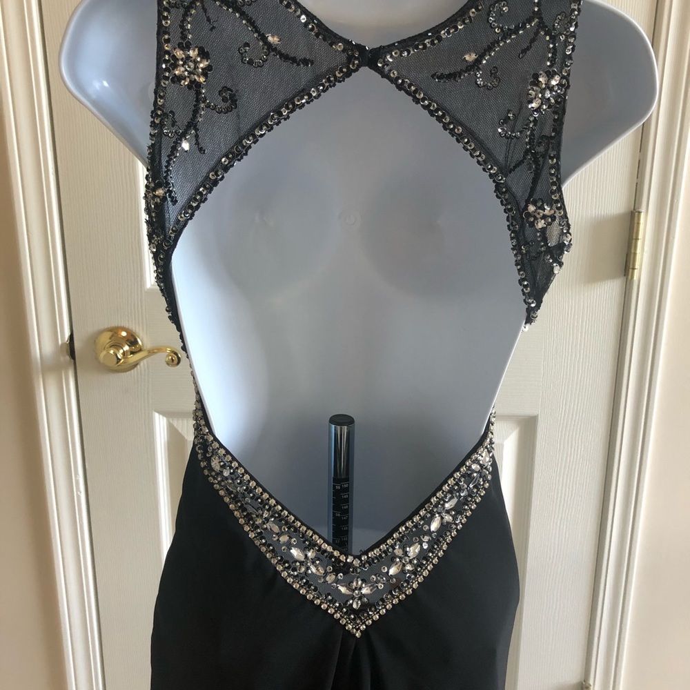 Faviana Couture Black Sequin Gown - Picture 3 of 12